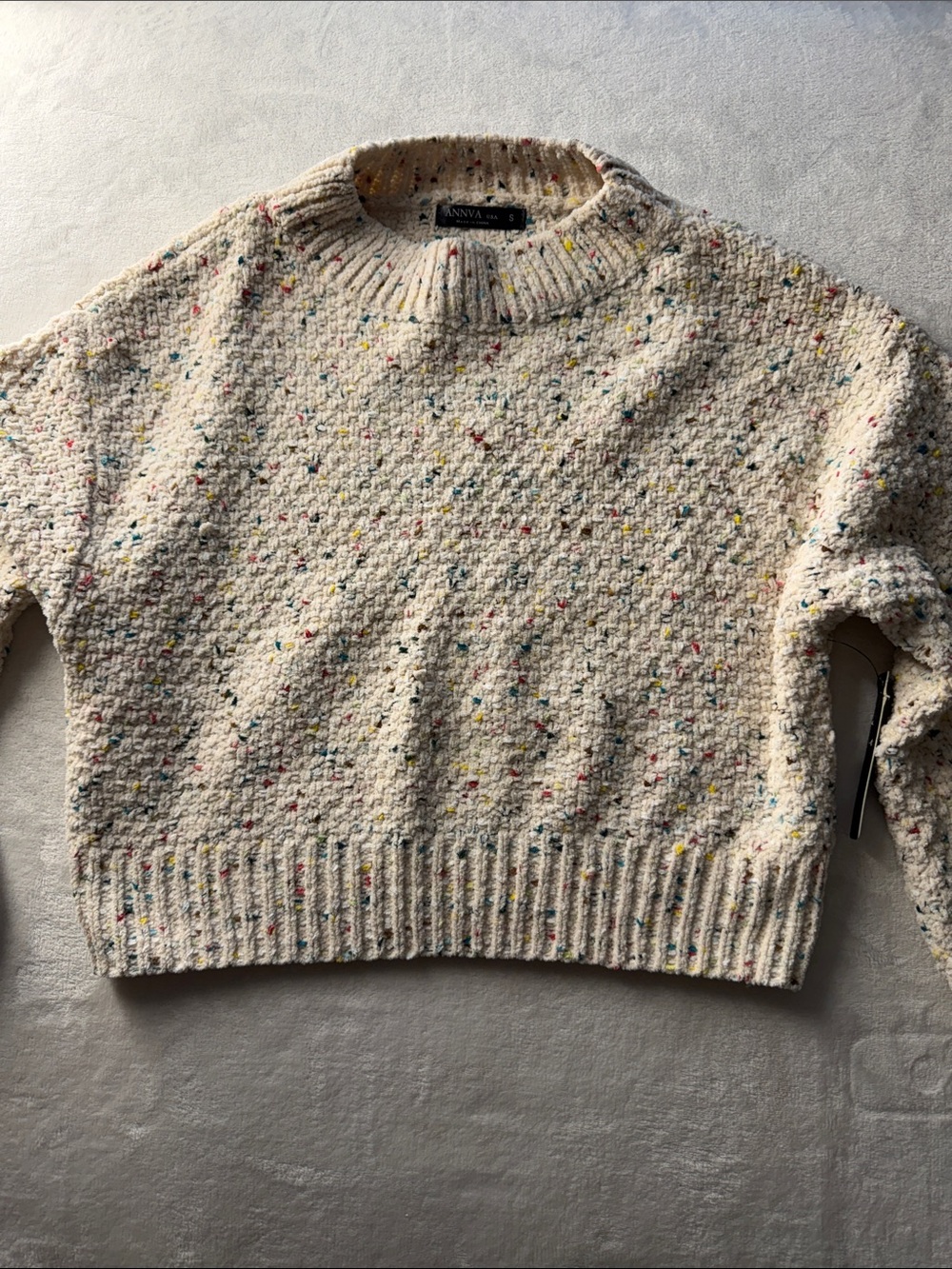 Anna Cream Speckled Crewneck Sweater